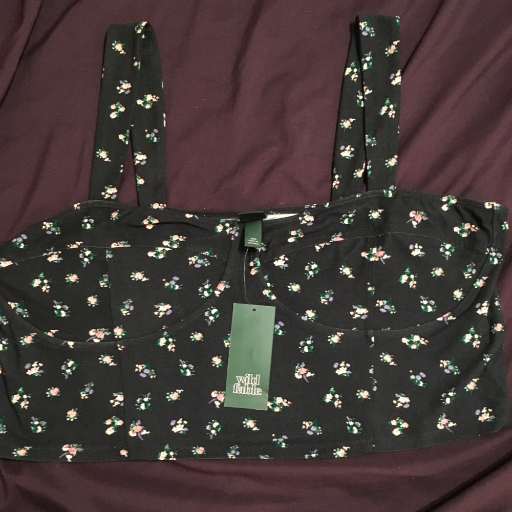 Wild fable navy blue floral crop top/bralette